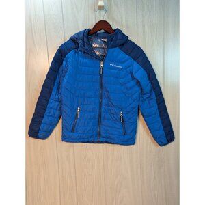Columbia Jacket Youth Large (14/16) Blue Omni Heat Puffer Insulated Hooded